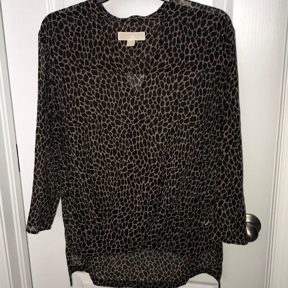 Michael Kors Sheer Chetah Print Blouse